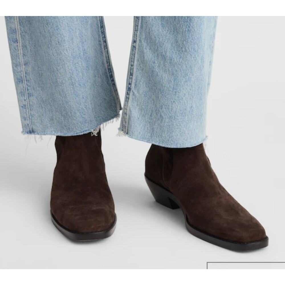 Madewell The Idris Ankle Boot brown suede leather womens Size 7.5 NWOB New